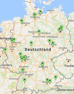 Karte der Prüfstellen in Deutschland